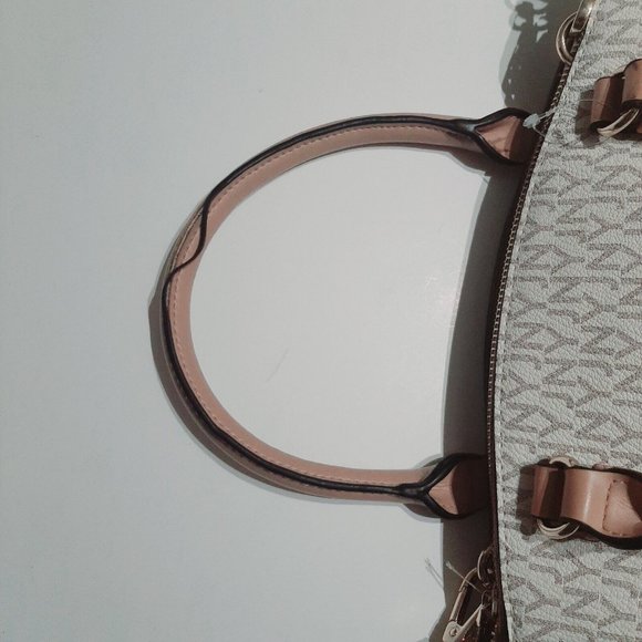 Jones New York Signature Greta White & Tan Double Handle Crossbody Handbag - Picture 8 of 9